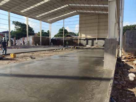 Pengecoran lantai gudang